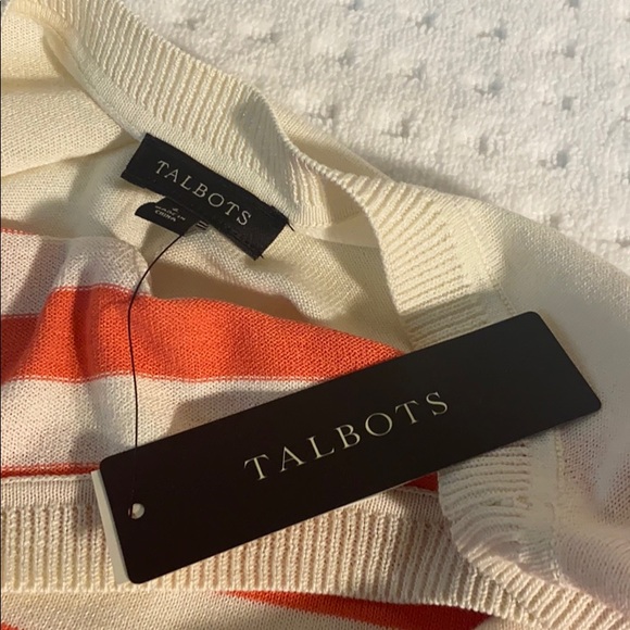Talbots striped coral and ivory color knit Top - Picture 8 of 8